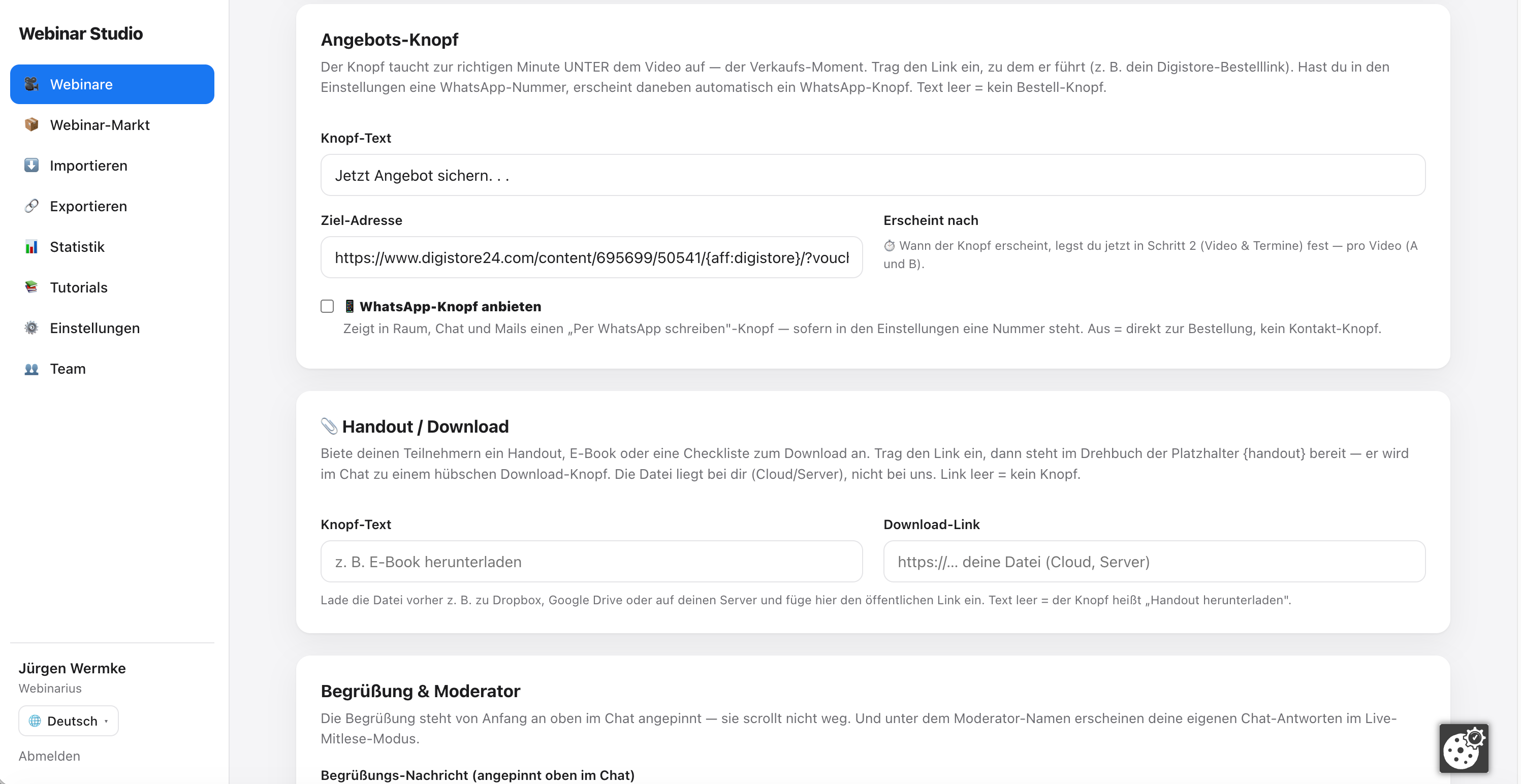 Chat & Offer page