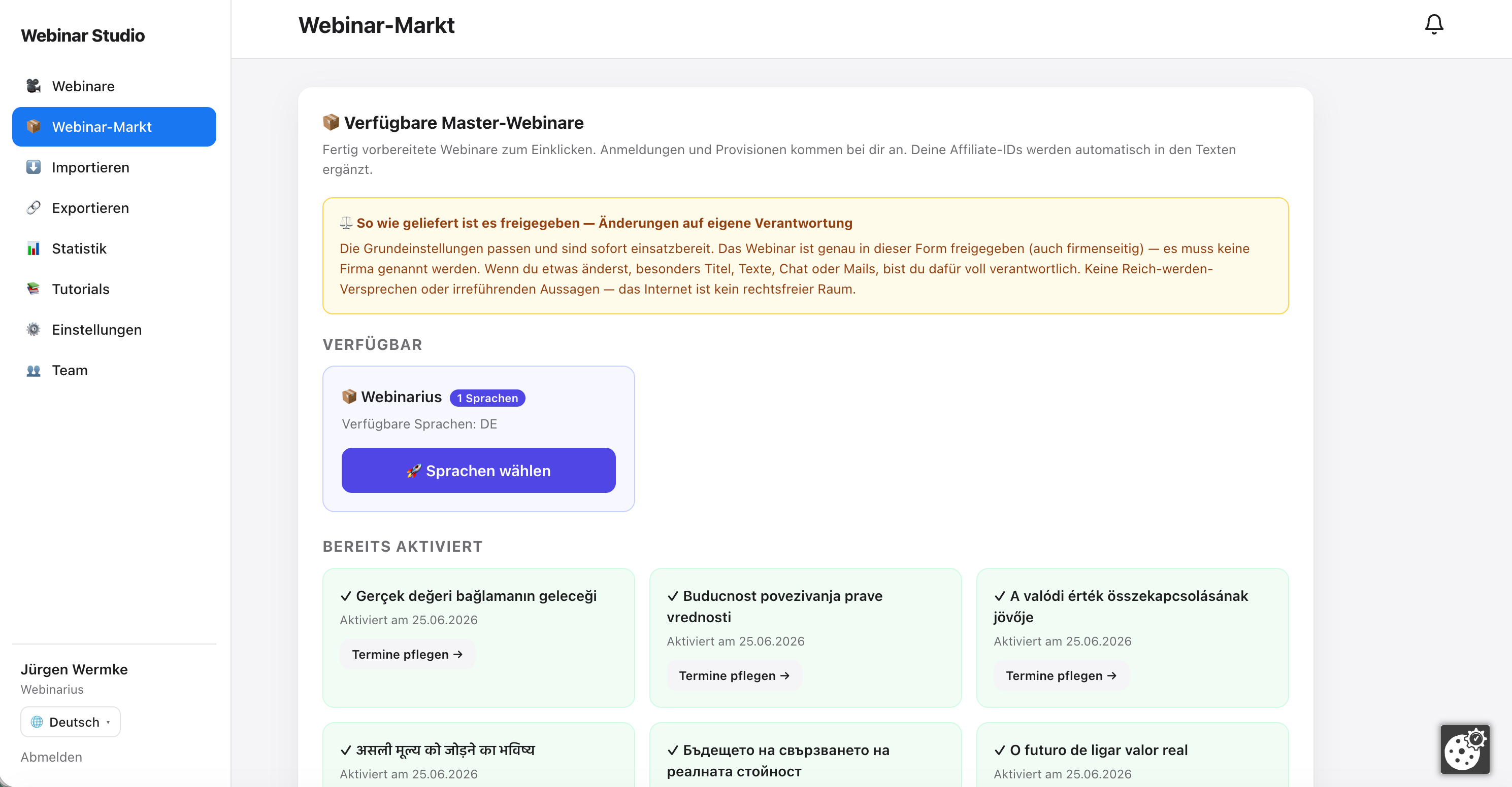 Catalog with the Use-it button
